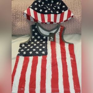 PATRIOTIC tank top & bucket hat